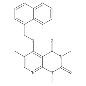 1,3,6-trimethyl-5-((naphthalen-1-ylmethyl)thio)pyrido[2,3-d]pyrimidine-2,4(1H,3H)-dione结构式