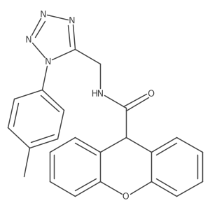 N-((1-(p-tolyl)-1H-tetrazol-5-yl)methyl)-9H-xanthene-9-carboxamide结构式