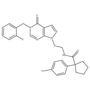 1-(4-chlorophenyl)-N-(2-(5-(2-fluorobenzyl)-4-oxo-4,5-dihydro-1H-pyrazolo[3,4-d]pyrimidin-1-yl)ethyl)cyclopentanecarboxamide Structure