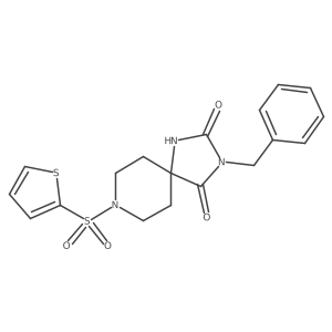 3-Benzyl-8-(thiophen-2-ylsulfonyl)-1,3,8-triazaspiro[4.5]decane-2,4-dione结构式