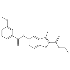 Ethyl 5-(3-methoxybenzamido)-3-methylbenzofuran-2-carboxylate结构式