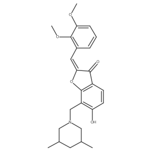 (Z)-2-(2,3-dimethoxybenzylidene)-7-((3,5-dimethylpiperidin-1-yl)methyl)-6-hydroxybenzofuran-3(2H)-one结构式