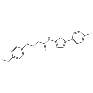 N-(5-(4-chlorophenyl)-1,3,4-oxadiazol-2-yl)-3-((4-methoxyphenyl)thio)propanamide结构式