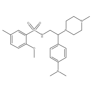 N-(2-(4-(dimethylamino)phenyl)-2-(4-methylpiperazin-1-yl)ethyl)-2-methoxy-5-methylbenzenesulfonamide结构式