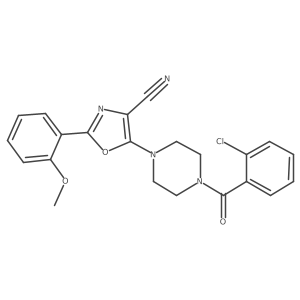 5-(4-(2-Chlorobenzoyl)piperazin-1-yl)-2-(2-methoxyphenyl)oxazole-4-carbonitrile结构式