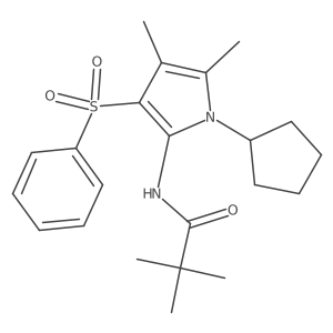 N-[1-cyclopentyl-4,5-dimethyl-3-(phenylsulfonyl)-1H-pyrrol-2-yl]-2,2-dimethylpropanamide Structure
