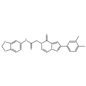 N-(1,3-benzodioxol-5-yl)-2-[2-(3,4-dimethylphenyl)-4-oxopyrazolo[1,5-d][1,2,4]triazin-5(4H)-yl]acetamide结构式