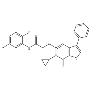 2-({3-cyclopropyl-4-oxo-7-phenyl-3H,4H,5H-pyrrolo[3,2-d]pyrimidin-2-yl}sulfanyl)-N-(2,5-difluorophenyl)acetamide结构式