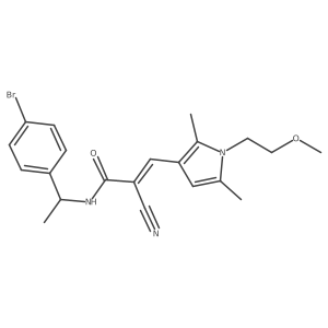 (E)-N-[1-(4-Bromophenyl)ethyl]-2-cyano-3-[1-(2-methoxyethyl)-2,5-dimethylpyrrol-3-yl]prop-2-enamide Structure
