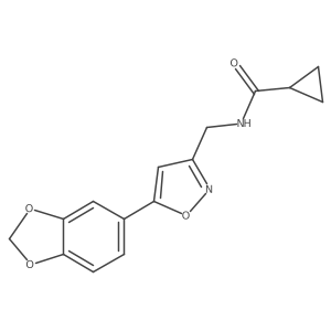 N-((5-(benzo[d][1,3]dioxol-5-yl)isoxazol-3-yl)methyl)cyclopropanecarboxamide Structure