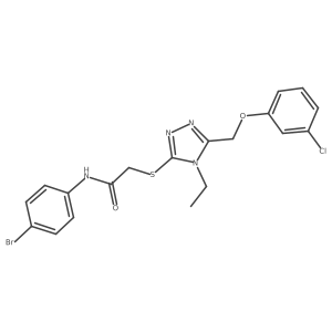 CCn1c(COc2cccc(Cl)c2)nnc1SCC(=O)Nc1ccc(Br)cc1结构式