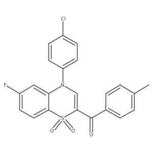 [4-(4-chlorophenyl)-6-fluoro-1,1-dioxido-4H-1,4-benzothiazin-2-yl](4-methylphenyl)methanone结构式
