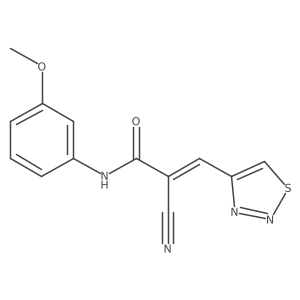 (Z)-2-Cyano-N-(3-methoxyphenyl)-3-(thiadiazol-4-yl)prop-2-enamide Structure