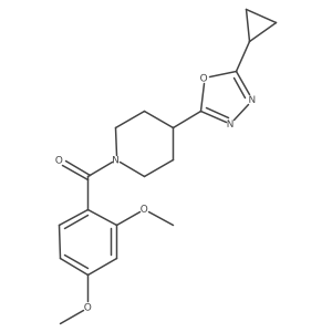 (4-(5-Cyclopropyl-1,3,4-oxadiazol-2-yl)piperidin-1-yl)(2,4-dimethoxyphenyl)methanone结构式