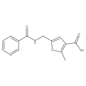 2-Methyl-5-[[(3-pyridinylcarbonyl)amino]methyl]-3-furancarboxylic acid Structure