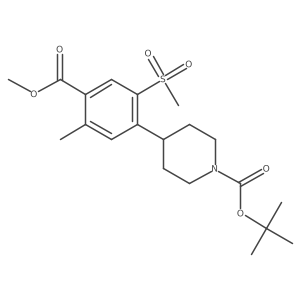 4-(2-Methanesulfonyl-4-methoxycarbonyl-5-methyl-phenyl)-piperidine-1-carboxylic acid tert-butyl ester Structure