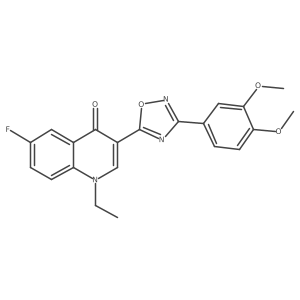 3-[3-(3,4-dimethoxyphenyl)-1,2,4-oxadiazol-5-yl]-1-ethyl-6-fluoroquinolin-4(1H)-one结构式