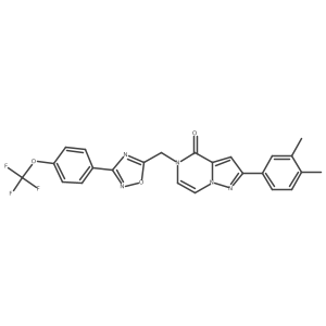 2-(3,4-dimethylphenyl)-5-((3-(4-(trifluoromethoxy)phenyl)-1,2,4-oxadiazol-5-yl)methyl)pyrazolo[1,5-a]pyrazin-4(5H)-one结构式