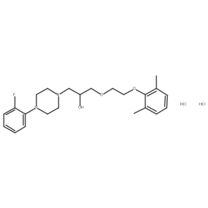 1-(2-(2,6-Dimethylphenoxy)ethoxy)-3-(4-(2-fluorophenyl)piperazin-1-yl)propan-2-ol dihydrochloride Structure