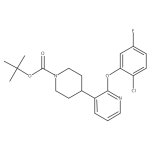4-[2-(2-Chloro-5-fluorophenoxy)-3-pyridinyl]-1-piperidinecarboxylic acid 1,1-dimethylethyl ester结构式