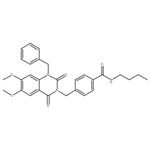 4-((1-benzyl-6,7-dimethoxy-2,4-dioxo-1,2-dihydroquinazolin-3(4H)-yl)methyl)-N-butylbenzamide Structure