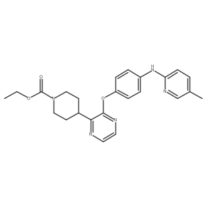 Ethyl 4-[3-[4-[(5-methyl-2-pyridinyl)amino]phenoxy]-2-pyrazinyl]-1-piperidinecarboxylate结构式