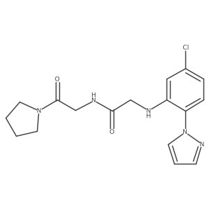 2-[[5-Chloro-2-(1H-pyrazol-1-yl)phenyl]amino]-N-[2-oxo-2-(1-pyrrolidinyl)ethyl]acetamide结构式