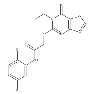 CCn1c(SCC(=O)Nc2cc(F)ccc2F)nc2ccsc2c1=O结构式