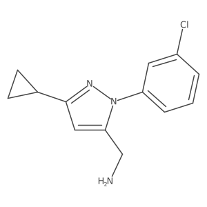 (1-(3-chlorophenyl)-3-cyclopropyl-1H-pyrazol-5-yl)methanamine结构式
