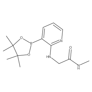 N-Methyl-2-((3-(4,4,5,5-tetramethyl-1,3,2-dioxaborolan-2-yl)pyridin-2-yl)amino)acetamide结构式