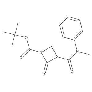 1-Azetidinecarboxylic acid, 3-[(methylphenylamino)carbonyl]-2-oxo-, 1,1-dimethylethyl ester Structure