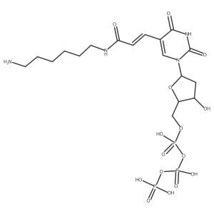 Uridine 5'-(tetrahydrogen triphosphate), 5-[3-[(6-aminohexyl)amino]-3-oxo-1-propen-1-yl]-2'-deoxy-结构式