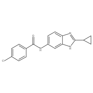 4-chloro-N-(2-cyclopropyl-1H-benzimidazol-5-yl)benzamide结构式