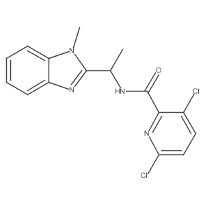 3,6-dichloro-N-[1-(1-methyl-1H-1,3-benzodiazol-2-yl)ethyl]pyridine-2-carboxamide结构式