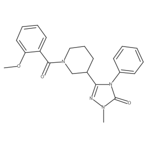 5-[1-(2-methoxybenzoyl)-3-piperidyl]-2-methyl-4-phenyl-1,2,4-triazol-3-one结构式