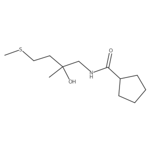 N-(2-hydroxy-2-methyl-4-(methylthio)butyl)cyclopentanecarboxamide结构式