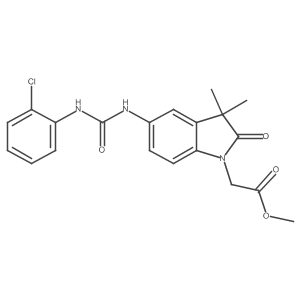 Methyl 2-(5-(3-(2-chlorophenyl)ureido)-3,3-dimethyl-2-oxoindolin-1-yl)acetate Structure
