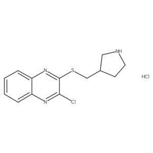 2-Chloro-3-((pyrrolidin-3-ylmethyl)thio)quinoxaline hydrochloride结构式