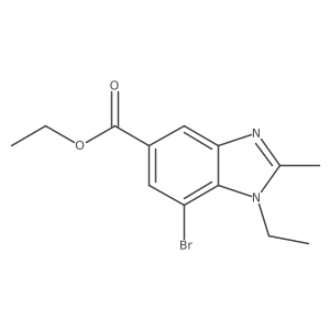 Ethyl 7-bromo-1-ethyl-2-methyl-1,3-benzodiazole-5-carboxylate Structure