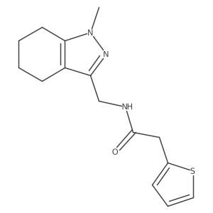 N-((1-methyl-4,5,6,7-tetrahydro-1H-indazol-3-yl)methyl)-2-(thiophen-2-yl)acetamide结构式