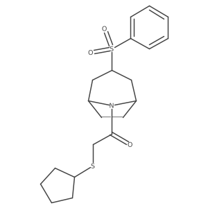 2-(cyclopentylthio)-1-((1R,5S)-3-(phenylsulfonyl)-8-azabicyclo[3.2.1]octan-8-yl)ethanone Structure