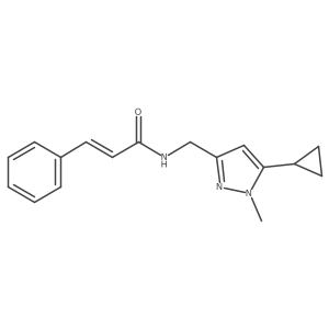 N-((5-cyclopropyl-1-methyl-1H-pyrazol-3-yl)methyl)cinnamamide Structure