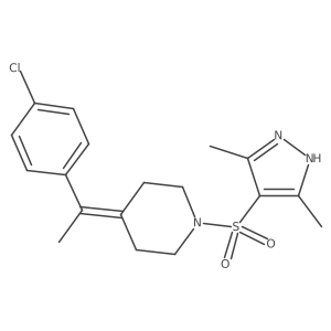 4-(1-(4-chlorophenyl)ethylidene)-1-((3,5-dimethyl-1H-pyrazol-4-yl)sulfonyl)piperidine结构式