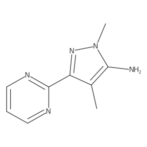 1,4-Dimethyl-3-(pyrimidin-2-yl)-1H-pyrazol-5-amine结构式