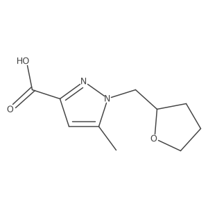 5-Methyl-1-[(tetrahydro-2-furanyl)methyl]-1H-pyrazole-3-carboxylic acid结构式