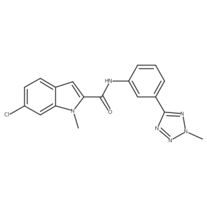6-chloro-1-methyl-N-[3-(2-methyl-2H-tetrazol-5-yl)phenyl]-1H-indole-2-carboxamide结构式