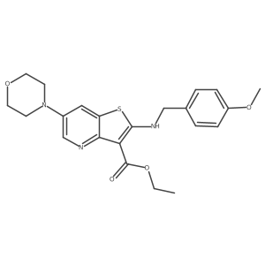 Ethyl 2-[(4-methoxybenzyl)amino]-6-morpholin-4-ylthieno[3,2-b]pyridine-3-carboxylate Structure