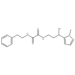 N1-(3-hydroxy-3-(1-methyl-1H-pyrrol-2-yl)propyl)-N2-phenethyloxalamide结构式