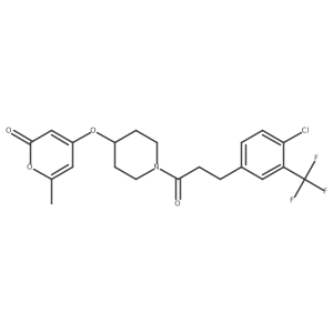 4-((1-(3-(4-chloro-3-(trifluoromethyl)phenyl)propanoyl)piperidin-4-yl)oxy)-6-methyl-2H-pyran-2-one结构式