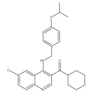 (6-Chloro-4-{[4-(propan-2-yloxy)benzyl]amino}quinolin-3-yl)(morpholin-4-yl)methanone Structure